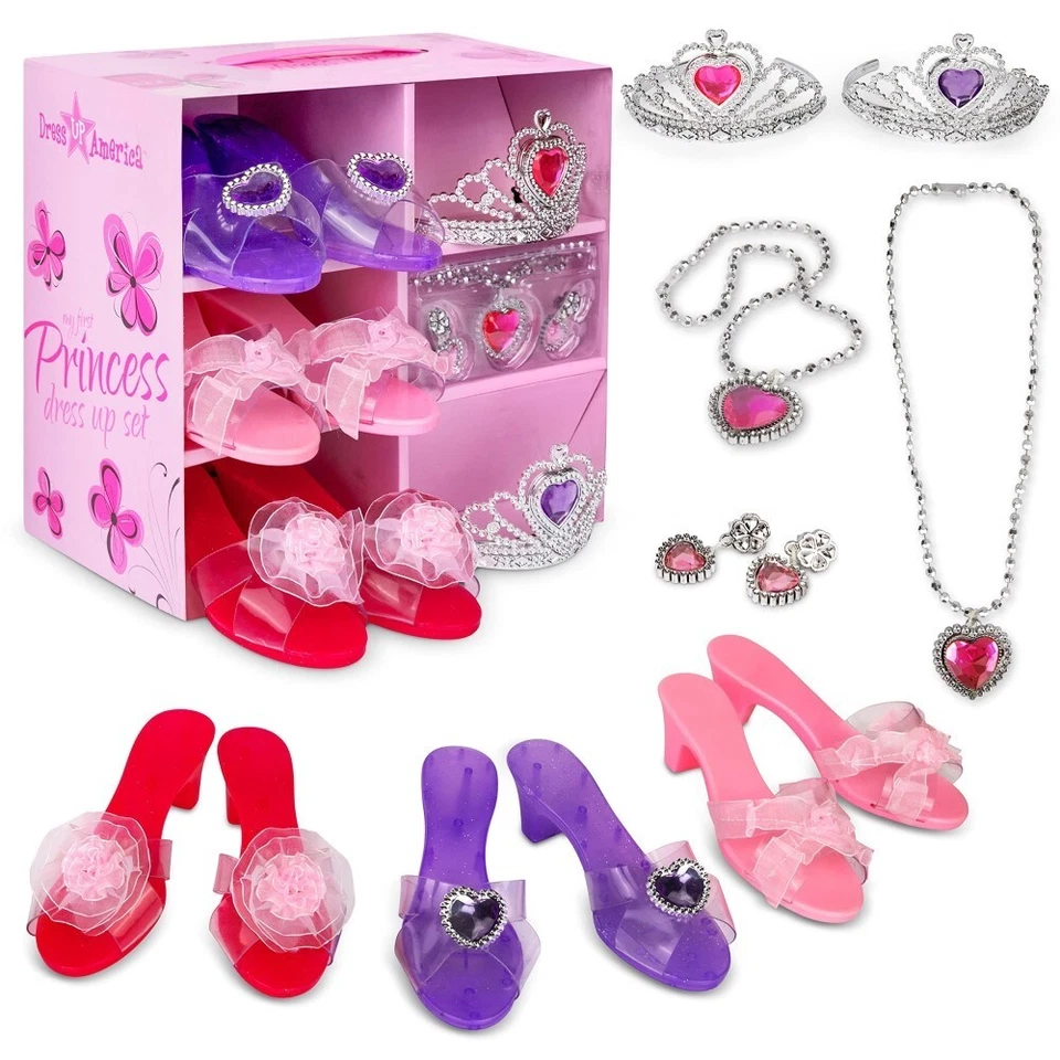 Princess Dress Up Set - Shoes for Little Girls By Dress Up America - Image 1 of 2