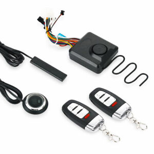 Motorcycle Engine Ignition Keyless Button Start 4.0 Anti-theft Alarm System Kit