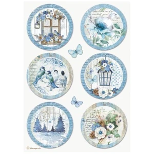 Stamperia A4 RICE PAPER - BLUE LAND - ROUNDS - Imagen 1 de 1