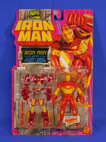 MARVEL COMICS IRON MAN WITH PLASMA CANNON MISSILE LAUNCHER TOYBIZ 1994 MOC Cover