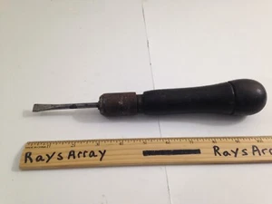 Vintage Hollow wooden Handle Multi Tool Screwdriver w/Bits Chisel Drill awl - Picture 1 of 6