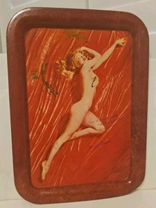 1950s Marilyn Monroe New Wrinkle Tom Kelly Tin Tray 12 x 17 Antique RARE Signed - Picture 1 of 8