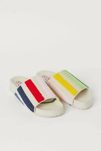 H&M x Good News Frottee-Detail Slides - Hellbeige UK6,5 EU40 Brandneu im Karton - Bild 1 von 5