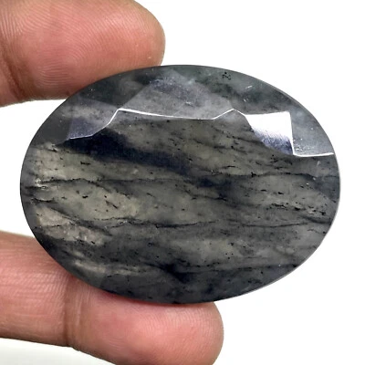 256 Cts Natural Rutile Quartz 46x34mm Huge Oval Cut Loose Untreated Gemstone - Image 1 of 4