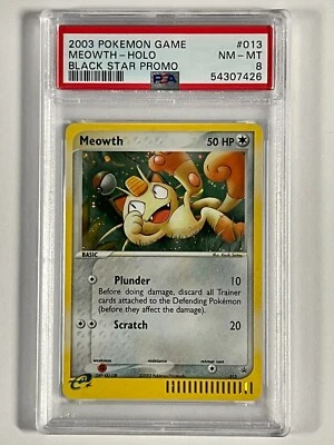 2000 Pokémon Black Star Promo - Meowth Holo #013 - PSA NM-MT 8!!! - Image 1 of 3