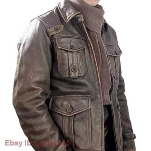 Mens Tea Core Calfskin Leather American Vintage Style Jacket Washed Distressed - Picture 1 of 24