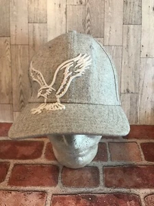 Vintage American Eagle Hat Gray Wool Blend Fitted Stretch to Fit Cap - Picture 1 of 6