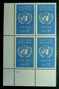 2974 MNH 1995 32c United Nations PB 50 countries peace prosperity justice law - Picture 1 of 1