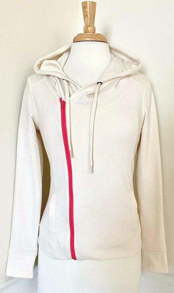 Chaqueta con Capucha Converse One Star Rosa Crema Cremallera Frontal Manga Larga Algodón S Foto 1 de 3