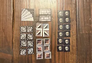 HEROQUEST 1989 Board Game Parts Ful Set of Cardboard Tiles Stairs Skulls Traps - Picture 1 of 2
