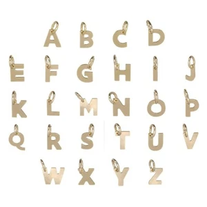 Neu 9 Karat Gold kleines Alphabet Initial Anhänger Buchstabe Charm A Z - 14 mm - Bild 1 von 38