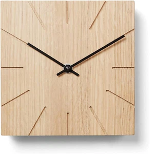 NATUHR Wanduhr / Tischuhr Beam Eiche Massivholz Funkuhr 8NU2-11-1 - Bild 1 von 3