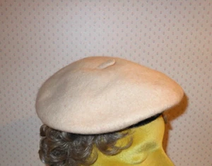 NEW!! Wool Blend Beret Cap Hat Cream Ivory Adult One Size with Draw String - Picture 1 of 7