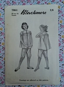 50s Blackmore Paper Sewing Dress Pattern Vintage Girls 13 - 14 yrs PJs Pyjama - Picture 1 of 2
