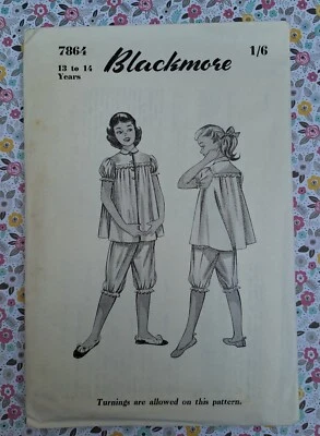 50s Blackmore Paper Sewing Dress Pattern Vintage Girls  13 - 14 yrs PJs Pyjama  - Image 1 of 2