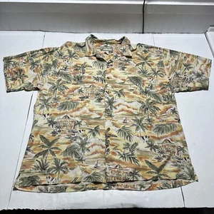 Big Dogs Resort Wear Hawaiian Silk Shirt Mens XL Watercolor Tropical Art Casual - Picture 1 of 8