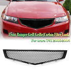 1Pc Car Front Bumper Grille Mesh Grill For Acura TSX 2006-2008 Carbon Fiber Look
