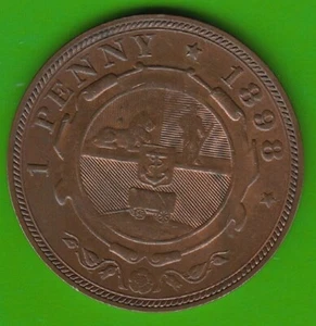 South Africa 1 Penny 1898 Very Nice nswleipzig - Picture 1 of 2