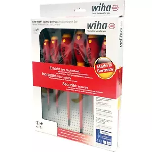Wiha 6pc SlimFix Soft Finish 1000V VDE Insulated Slim Fix Screwdriver Set 3201K6 - Picture 1 of 3