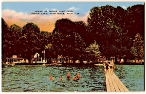 Vintage Post Card Indian River Club near Niles Mich - Picture 1 of 2