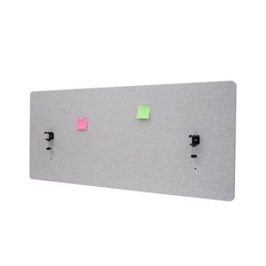 Büro-Sichtschutz HWC-G75,Tischtrennwand Pinnwand, Textil, 60x140cm grau - Bild 1 von 6