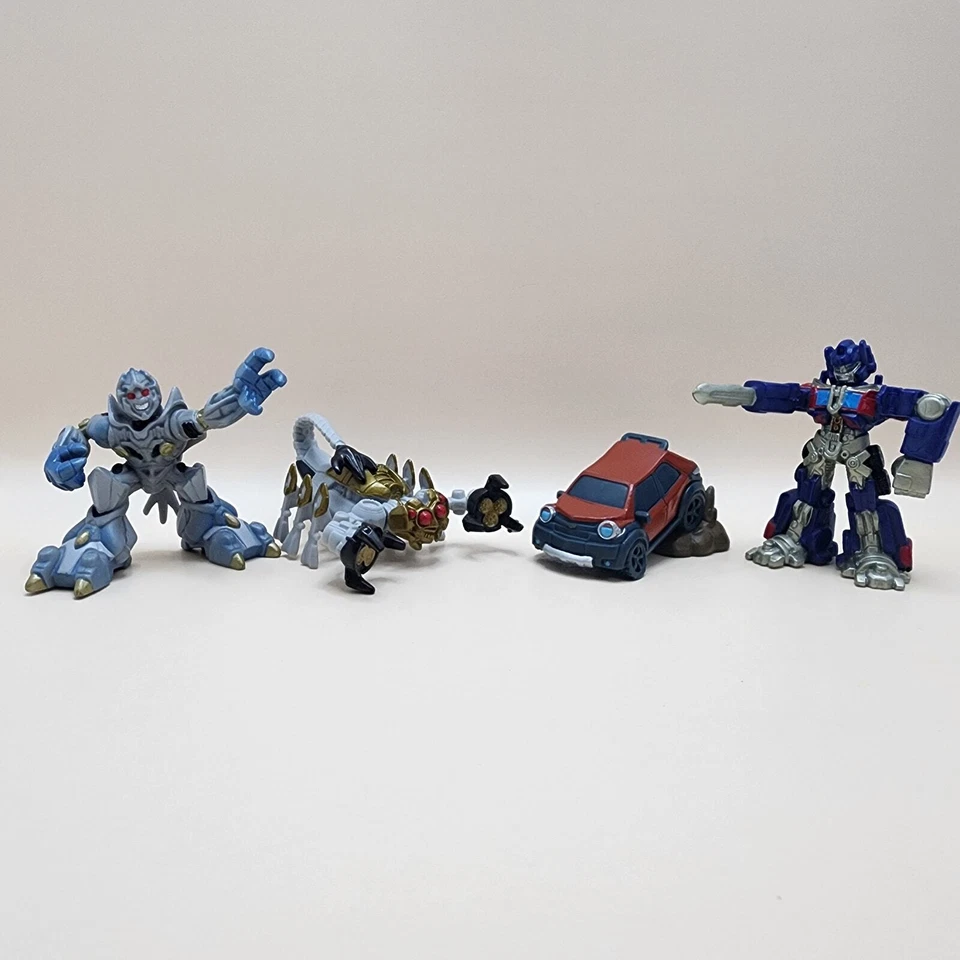 TRANSFORMERS Robot Heroes - Lot of 4 Movie OPTIMUS MEGATRON SCORPONOK MUDFLAP - Image 1 of 4