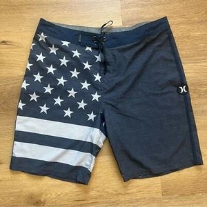 Hurley Phantom Patriot 2 20" Board Short con bandiera americana blu navy grigio uomo 34 - Foto 1 di 7
