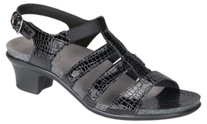 SAS Allegro Negro Cocodrilo 7,5 Ancho, Zapatos Para Mujer Nuevos En Caja Ahorrar Grande - Imagen 1 de 4