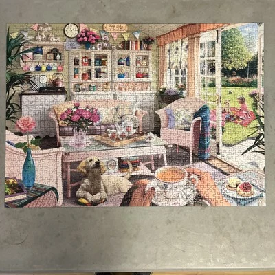 Ravensburger Puzzle “No. 9 My Haven - The Tea House” 1000 Piece 27x20 Inch 2022 - Image 1 of 4