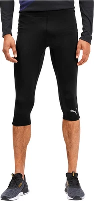 Meia-calça de corrida masculina Puma Ignite preta 3/4 Capri corrida respirável treinamento esportivo - Imagem 1 de 4