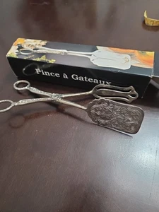 NOS Pince a Gateaux versilberte Servierschere Servierzange 9" Hongkong - Bild 1 von 6