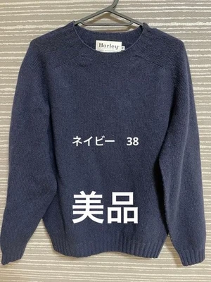 Harley Scotland Wool Sweater 38 Navy 100% Pure New Wool Made in Scotland - Image 1 of 4