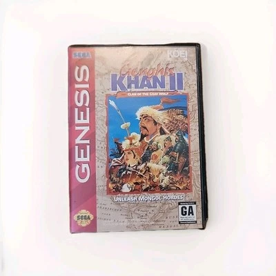 Vintage 93 Sega Genesis GENGHIS KHAN II 2 Clan Of The Gray Wolf  Complete Manual - Image 1 of 3