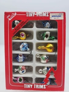 Menge 12 Vintage Mini Quecksilber Glas Reflektor Einzug Wirbel Ornamente - 2-1/4" - Bild 1 von 5