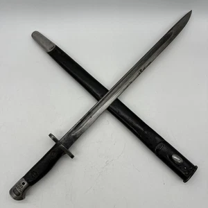 Antique WW1 British 1907 Rifle Bayonet & Scabbard Wilkinson 1918 Original, Read - Picture 1 of 20