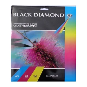40 fogli carta fotografica lucida diamante nero A3 260 gm - Foto 1 di 1