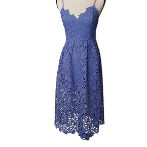 ASTR The Label Blue Lace Midi Dress Size Medium W/ Adj Straps Lined  #C-8 - Picture 1 of 20