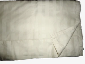 MACY'S CHARTER CREAM/NATURAL DAMASK WIDE STRIPE King/California King Flat SHEET - Picture 1 of 6