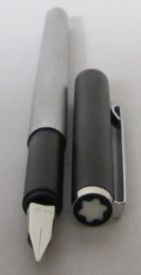 万宝龙钢笔 Noblesse Slimline 复古黑色和银色 M Pt 全新带盒* — 第 1/4 张图片