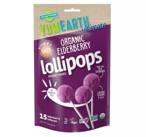 YumEarth Ultimate Bio Holunder Pops, 15 Stück, Allergikerfreundlich - Bild 1 von 4