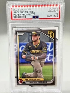 2024 Bowman Jackson Merrill Paper Prospects Rookie Card #BP-145! PSA 10! ๐ฅ - Picture 1 of 2