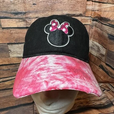 Бейсболка Disney Minnie Mouse регулируемая с ремешком сзади черная и розовая галстук-краситель - Изображение 1 из 4