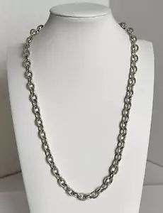 Vintage Sterling Silver Oval Chain Link 20" Necklace 50.8 Grams. GREAT! - Picture 1 of 5