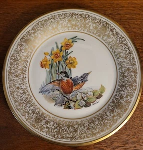 Lenox Annual Limited Edition Boehm Birds Plate 1977 Robin 10 3/4" - Bild 1 von 3