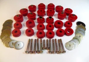 1978-88 G-Body Monte Reproduction Polyurethane Body Mount Bushings & Bolts Red - Picture 1 of 9