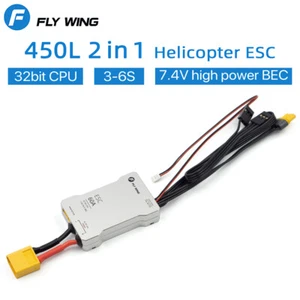 FLY WING 3-6S ESC 60A 2 In 1 32bit CPU 7.4V S-BEC for 450L Scale RC Helicopters - Picture 1 of 12