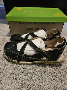Sandali Josef Seibel donna neri in pelle Rosalie punta chiusa taglia 37 US 6,5 NUOVI - Foto 1 di 7