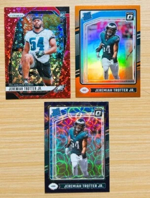 2024 Prizm/Optic Jeremiah Trotter Jr. SP's RC Red Disco /175+Orange /249 + Purp - Image 1 of 2