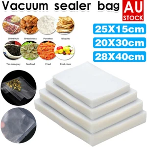 200X Vacuum Sealer Bags Precut Food Storage Saver Heat Seal Cryovac 4 Size NEW - Picture 1 of 24