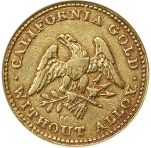 1849 $5 Norris, Gregg, & Norris Five Dollar, Plain Edge, AU55 NGC. Kagin-2, L... - Picture 1 of 4